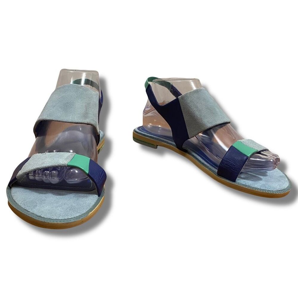 Kelsi Dagger Women’s Size 9 Brooklyn Rogan Sandals Blue Slingback Flats Suede